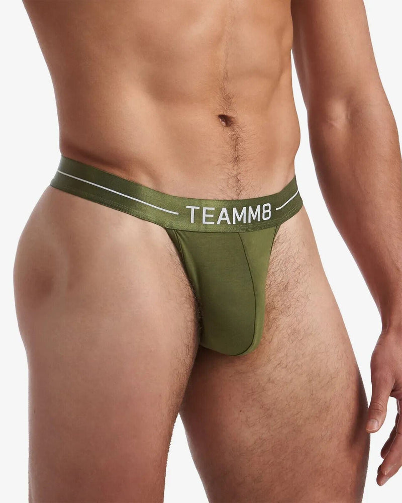 TEAMM8 ICON Thong Ultra Comfortable Low-Rise Thongs Olive Green 21
