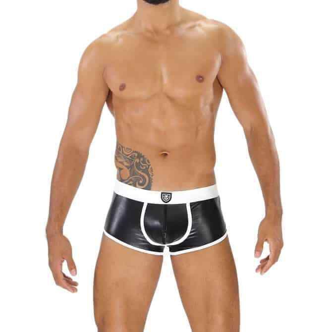 TOF PARIS Bottomless Boxer Stretchy Microfiber Contour Bulge Black & White 3