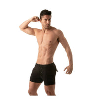 TOF PARIS Cargo Shorts Faux-Leather Jacron Low-Waist Cotton Fitted Short Black 4