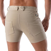 TOF PARIS Chino Shorts PATRIOT 5 Pocket Low-Waist & Tight Fit Short Beige