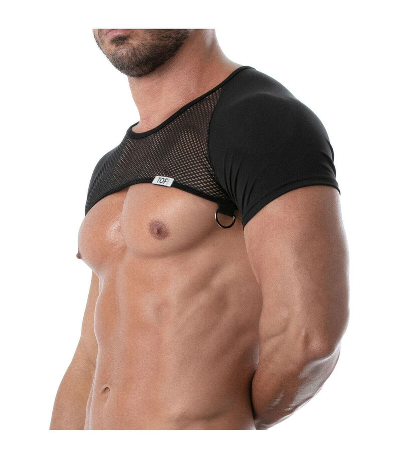 TOF PARIS Circuit  Full Harness Mesh Half Crop-Top Transparent Black 89