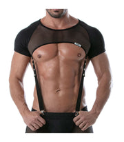 TOF PARIS Circuit  Full Harness Mesh Half Crop-Top Transparent Black 89