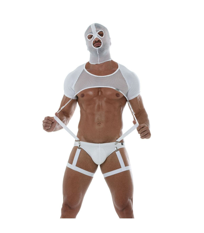 TOF PARIS Circuit Leg Harness Imitating Garter Belts Elastic Thigh White 89