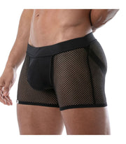 TOF PARIS Circuit Mesh Boxer Shorts With Elastic Bands Jockstrap Effect Black 80