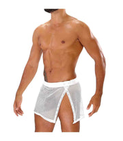 TOF PARIS Circuit Mesh Skirt Completly Transparent Easy Opening Sarong White