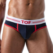 TOF PARIS French Briefs Low-Waist Contrasting Bands Navy Blue 43