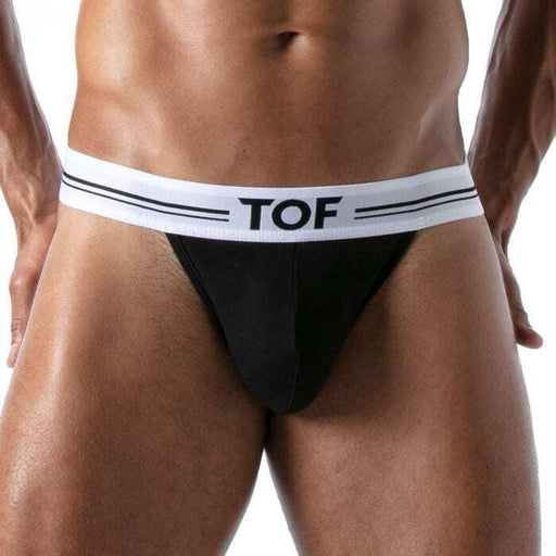 TOF PARIS French Thongs Deep Lined  Pouch Stretch Cotton Jersey Thong Black 4