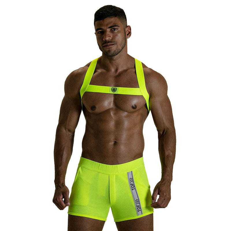 TOF PARIS H-Shaped Elastic Harness With Back-Zamac Buckle Neon Yellow