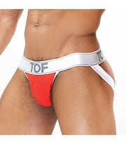 TOF PARIS Jockstrap CARTER Sexy Soft Jock Modal Fabric Red & White 10