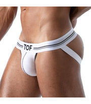TOF PARIS Jockstrap French Bi-Stretch Lined Pouch Jersey Jock White 23