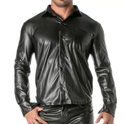 TOF PARIS Kinky Long Sleeves Shirt High Quality Leather - Look Stylish Shirt 47A1