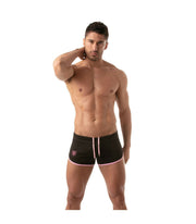TOF PARIS Mesh Shorts Retro Microfiber Low-Waist Fitted Short Black 5