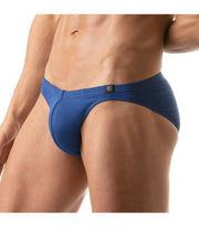 TOF PARIS Mini Brief Low Waist Stretch Cotton Bikini Briefs Royal Blue 65