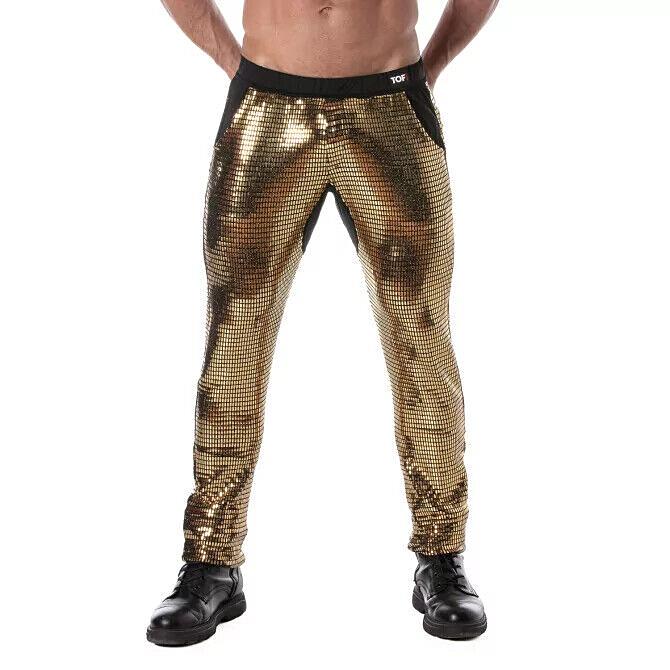 TOF PARIS Pants Glitter Low - Rise Sequin Pant 2 - Spacious Pockets Gold 491