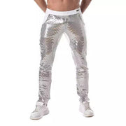 TOF PARIS Pants Glitter Low - Rise Sequin Pant 2 - Spacious Pockets Silver 492