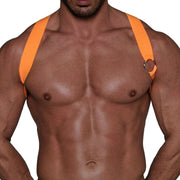 TOF PARIS Party Boy Wide Elastic Harness With Top Zamac Buckle Neon Orange