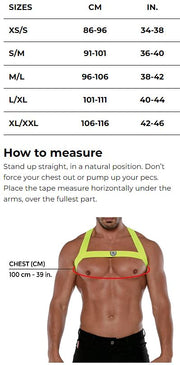 TOF PARIS Party Boy Wide Elastic Harness With Zamac Buckle  Neon Yellow