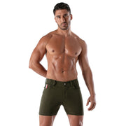 TOF PARIS Patriot Chino Shorts 5-Pocket Tight Fit Cotton Short Khaki