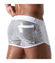 TOF PARIS Retro Short Star Mini-Shorts Glitery Fabric Silver