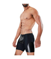 TOF PARIS Shorts Deri Full Zip Cyclist  Shorts Reinforcements Leather Look