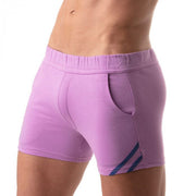 TOF PARIS Shorts Mid-Length Tight Fit Short Cotton Fleece Purple T300
