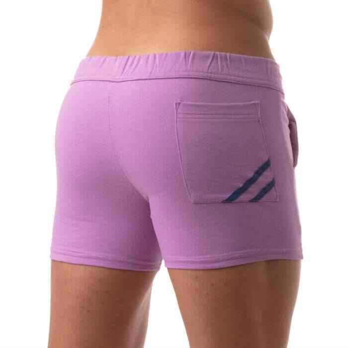 TOF PARIS Shorts Mid-Length Tight Fit Short Cotton Fleece Purple T300