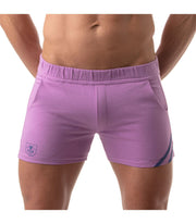 TOF PARIS Shorts Mid-Length Tight Fit Short Cotton Fleece Purple T300