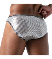 TOF PARIS Star Bikini Brief Fashion Glitter Silver Briefs 60
