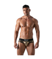 TOF PARIS Star Brief Glitery Microfibre Fabric Low-Waist Briefs Gold