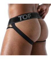 TOF PARIS Star Jockstrap Glitery Microfibre Jock-Brief Combo Gold