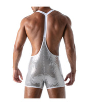 TOF PARIS Star Singlet Bodysuit Figure-Hugging Fashion Glittery Silver