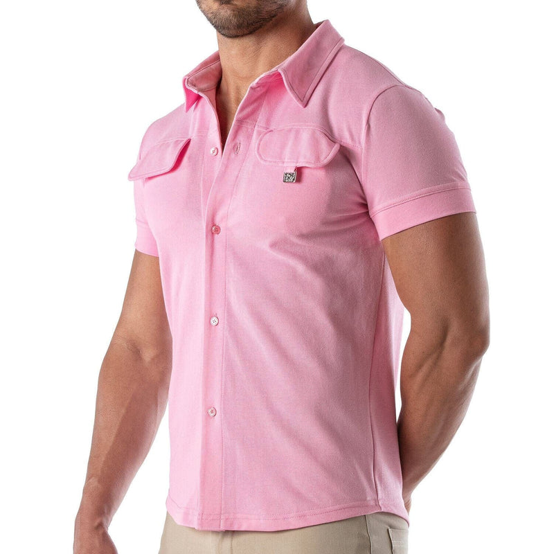 TOF PARIS T-Shirts Short-Sleeved Cotton Piqué Shirt Pink