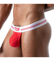 TOF PARIS Thong French Stringless Bi-Stretch Jersey String Red 23