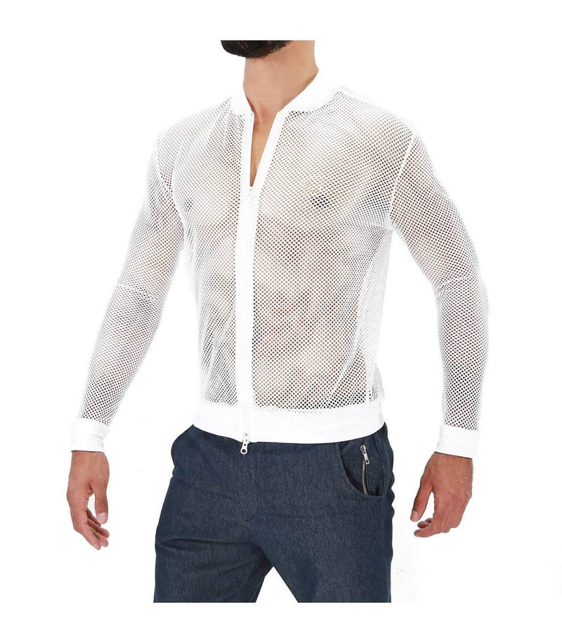 TOF PARIS Vest Ibiza Zipped Mesh Vest Elegant Breathable Jacket White