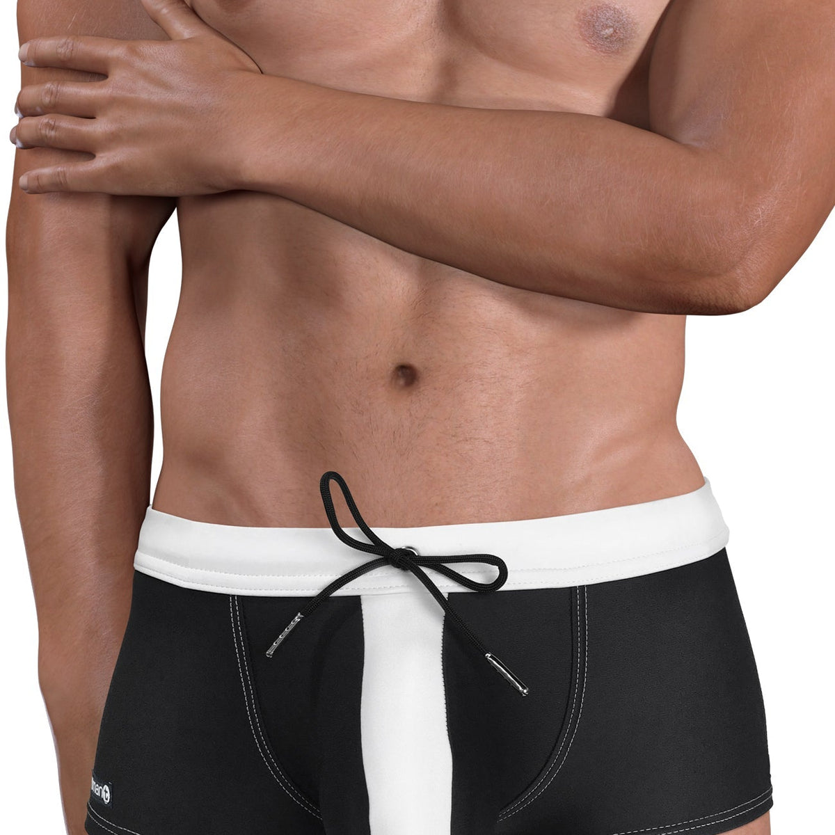 WildmanT Swimwear Moby Big Boy Pouch Swim-Trunk Square Cut White