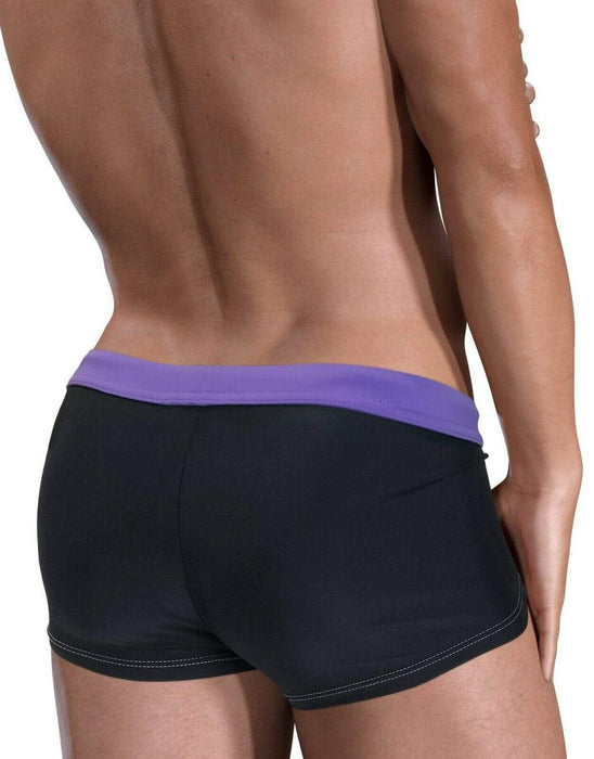WildmanT Swimwear Moby Big Boy Pouch Swim-Short Square Cut Purple MDS-SQ 2  — SexyMenUnderwear.com