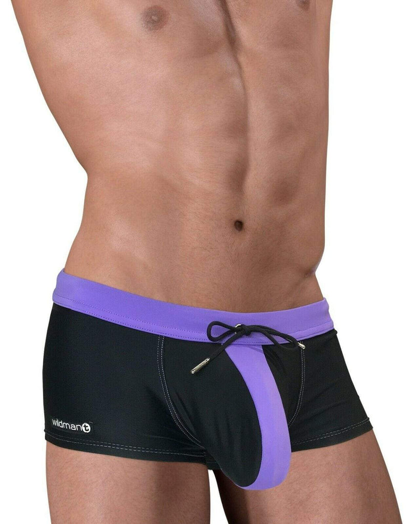 WildmanT Maillots de bain Moby Big Boy Pouch Short de bain Coupe carrée Violet MDS-SQ 2
